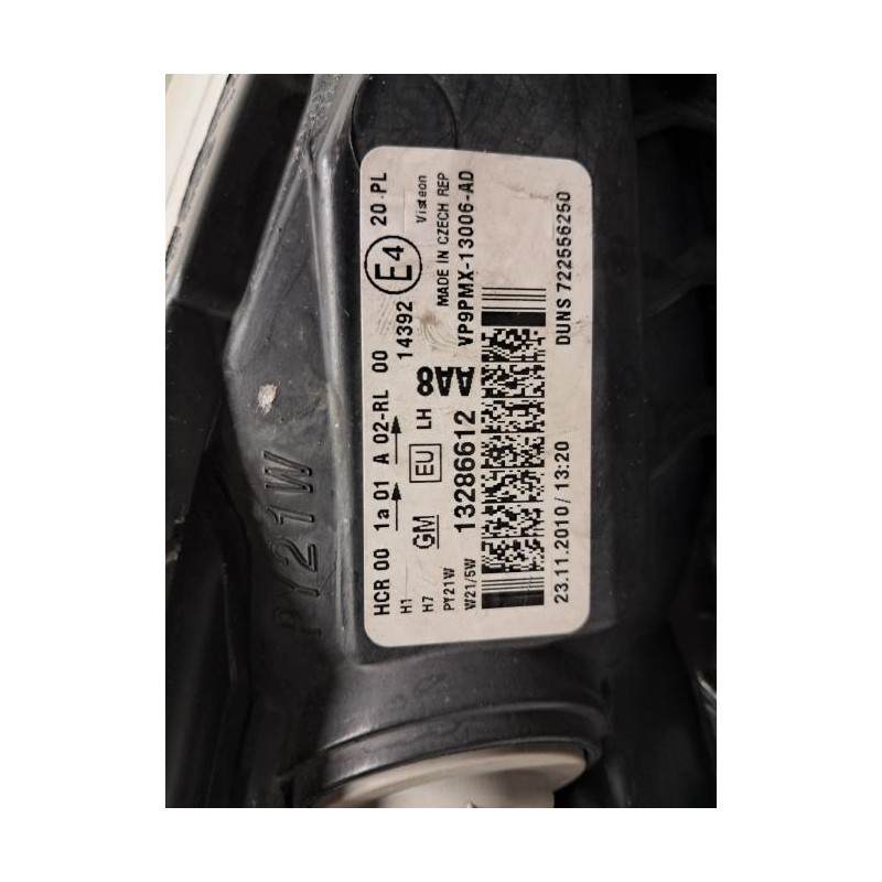 Optique avant principal gauche (feux)(phare) - OPEL - MERIVA B PHASE 1
